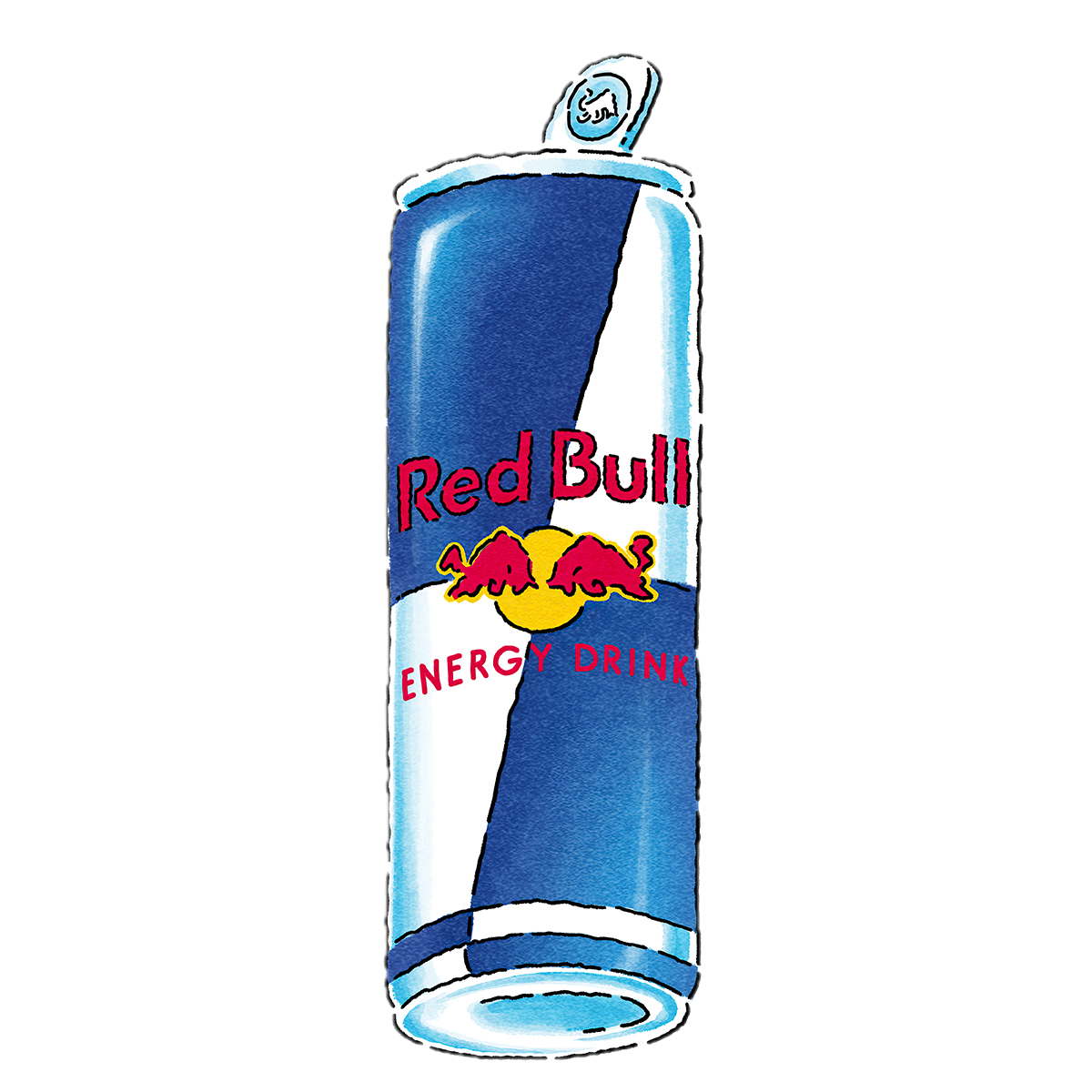 Red Bull energy drink can illustration